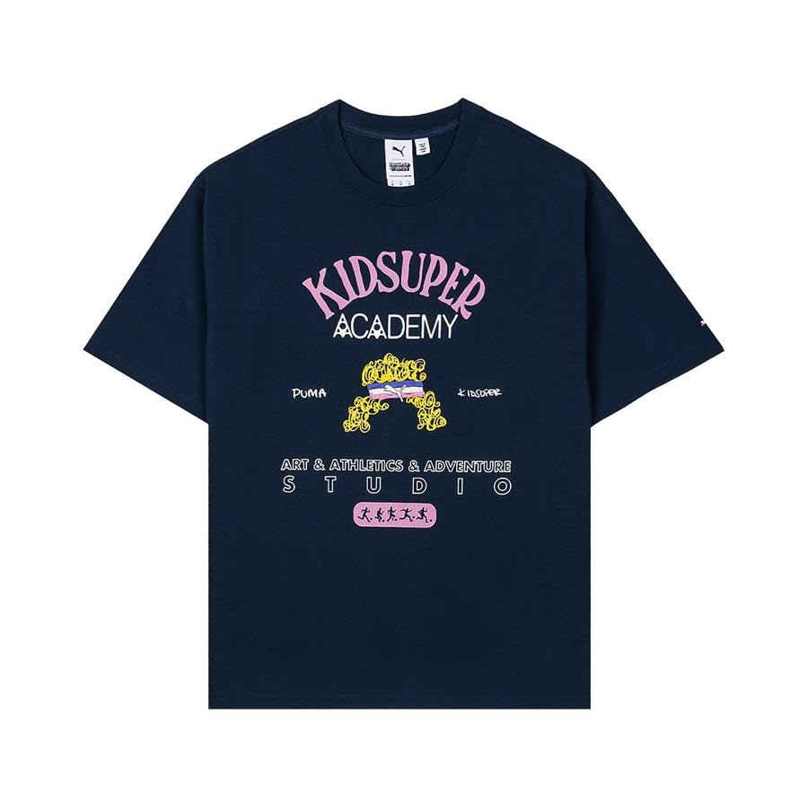 PUMA Mens X Kidsuper Graphic Tee Casual Tops Casual - Blue3