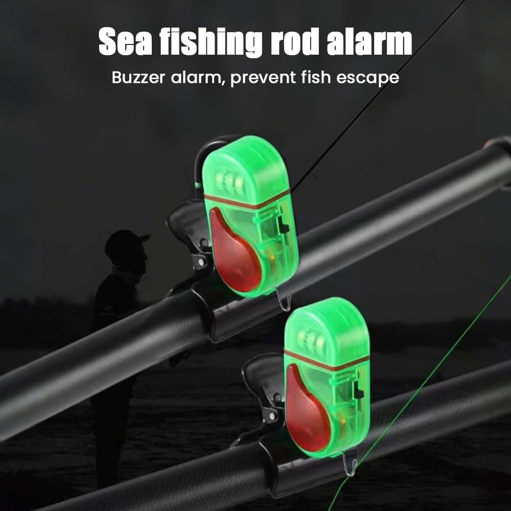 Alarma de picadura de pesca con luz LED, 2025 nuevas campanas de pesca electrónicas inteligentes sensibles para cañas de pescar, alarma de mordedura de pescado, alarma de alerta de sonido, alarmas de