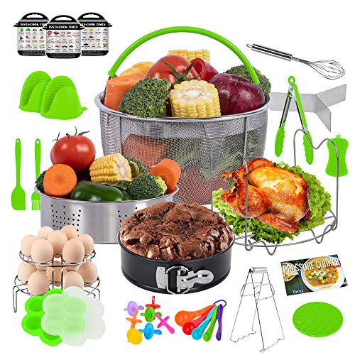 PentaQ 24 Pieces Instant Pot Accessories Kit for 8 Quart Instapot, Pressure Cooker Accessory Set Compatible with 6 Quart, 2 Egg Rack, 2 Silicone Oven Mitt