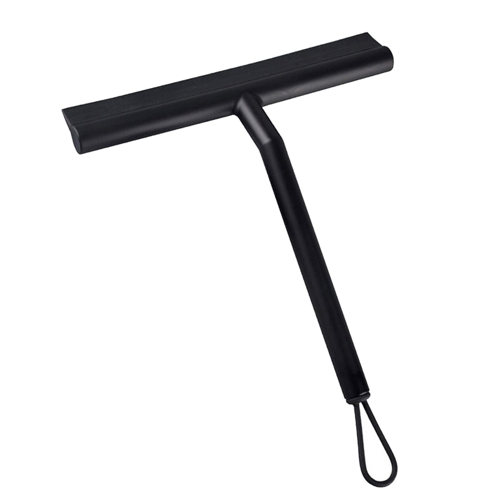 Limpiacristales Ducha Escobilla de Goma for Ducha baño, limpiaparabrisas Vidrio, Espejo Ventana, raspador Silicona con Soporte, Herramienta Limpieza(Black)