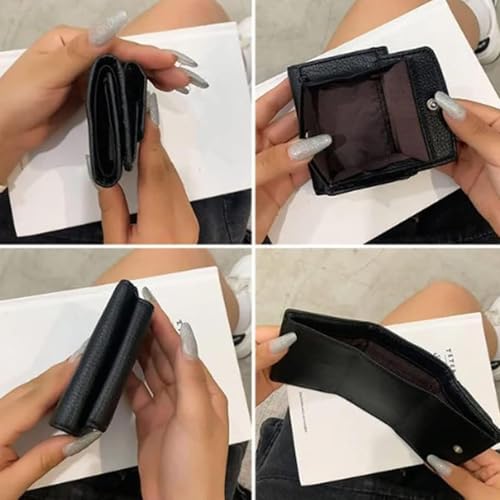 Houtangduty Mini Wallet for Woman, Houtangduty Mini Wallet, Houtndguter Leather Blocking Card Holder Organizer Pocket Mini Wallet (cameo brown)4