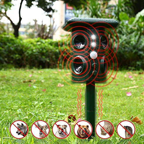Ultraschall Tiervertreiber Solar Tierabwehr Wasserdicht Abwehr Katzenschreck Hundeschreck Marderabwehr vogelabwehr - 4
