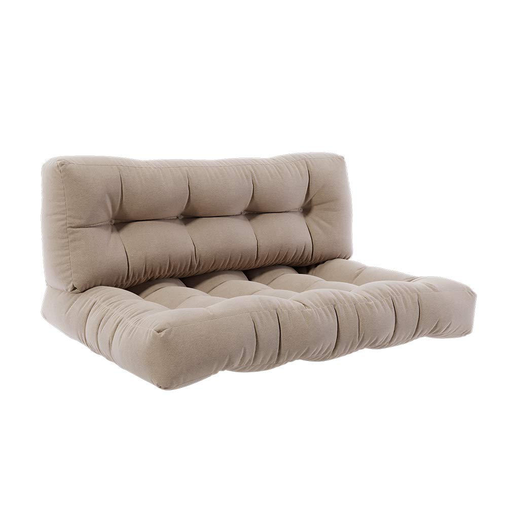 Vicco Set de Cojines para paletas Flocken, Arena, 120 x 80 cm 2 Piezas, para acolchar Asientos y respaldos en palets Europeos