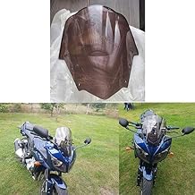 GLoyer Motorcycle Windshield Windscreen Compatible with 2007 2008 2009-2012 2013 2014 2015 Compatible with FZ1 1000 S FZ1S Spoiler Deflectors Windshield Smoke Iridium Color Smoke