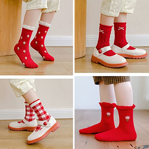 SUITBOY Kids Christmas Socks Toddler Nonslip Grip Christmas Socks Baby Holiday Winter Warm for Boys/Girls 5