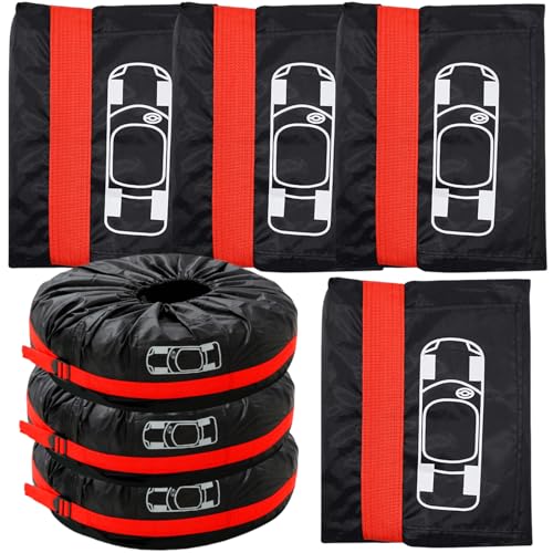 GOMETY Juego de 4 bolsas para neumáticos, 18-23 pulgadas, funda protectora para neumáticos, resistente al agua, a prueba de polvo, para transporte y almacenamiento limpios (diámetro 80 cm/31 pulgadas