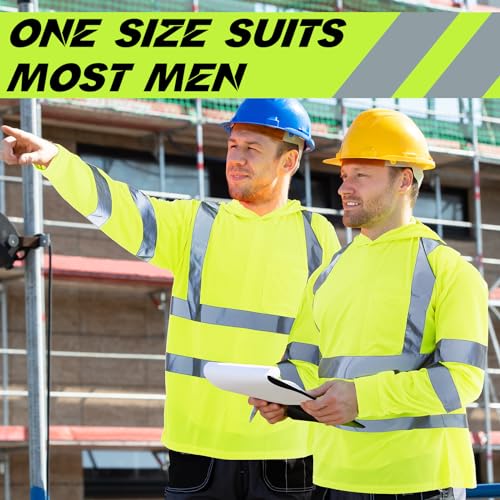 Amylove 4 Pcs Reflective Safety T Shirt High Visibility Work Shirts Sun Protection Construction - Image 6