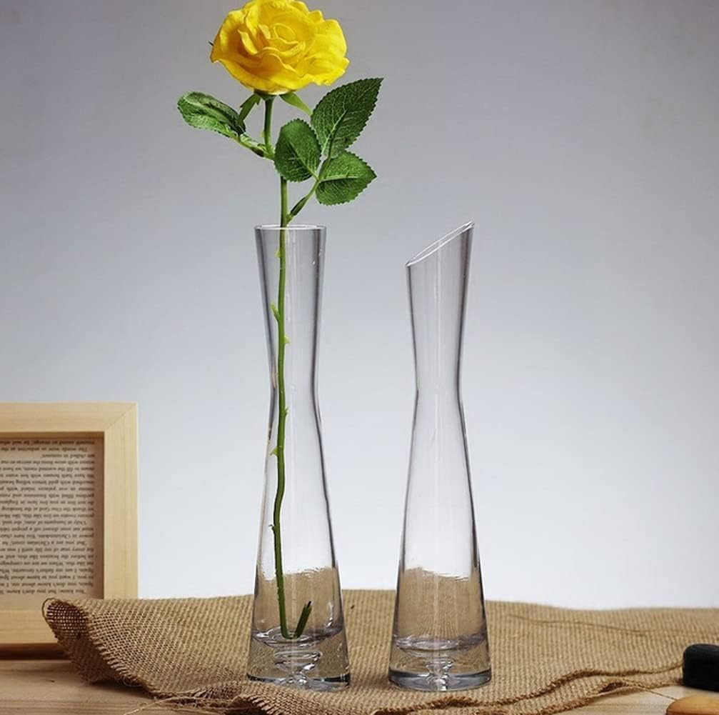 25cm/9.8inch Tall Clear Glass Thin Narrow Necked Bud Vase Slim Single Stem Flower Vase Floral Vase Centerpiece for Wedding Party Home Table Decor - Image 9