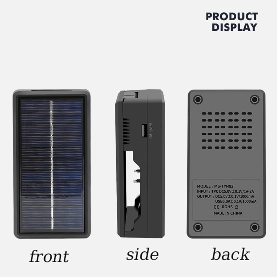 Image of Ahuja International Solar Universal Dual Battery Charger Case Box,Battery Charger Multi Munctional Type C Intelligent Lithium Battery Holder for 26650,21700,18650,18500,16340,14500 Battery Boxs