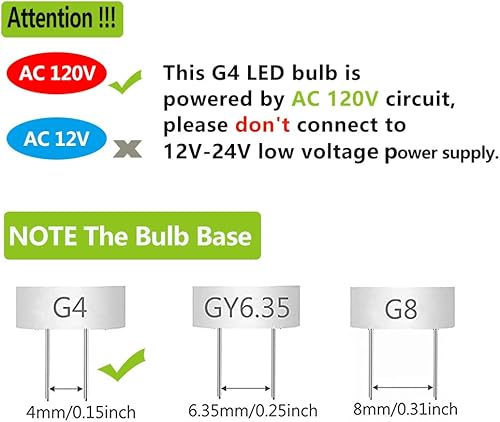 Miniatura 5 de Bombilla LED G4 de 120 V, base bi-pin de 3 W, blanco cálido suave 3000 K, reemplaza halógeno de 30 W-35 W para luces debajo de gabinetes, techo