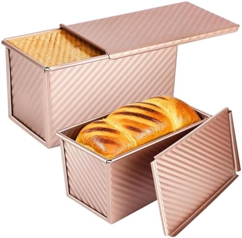 2 Pack Non-Stick Bread Toast Mold (1 lb & 0.5 lb), Carbon Steel B...