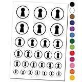 Keyhole Symbol Temporary Tattoo Water Resistant Fake Body Art Set Collection - Black (One Sheet)
