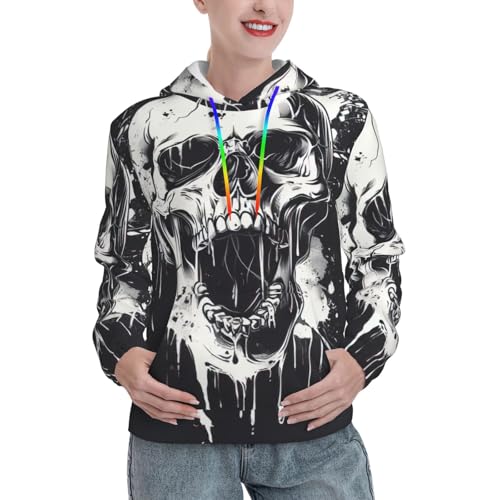 Sweat à capuche crâne d'horreur comme idée de cadeau d'automne pour femme