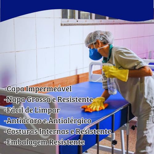 Colchão De Solteiro D33 Hospitalar 88x188x14cm Impermeável