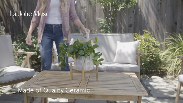 Ceramic-Plant-Pot-with-Wood-Stand-73-Inch-Modern-Round-Decorative-Flower-Pot-Indoor-with-Wood-Planter-Holder-Beige-and-White Ceramic-Plant-Pot-with-Wood-Stand-73-Inch-Modern-Round-Decorative-Flower-Pot-Indoor-with-Wood-Planter-Holder-Beige-and-White