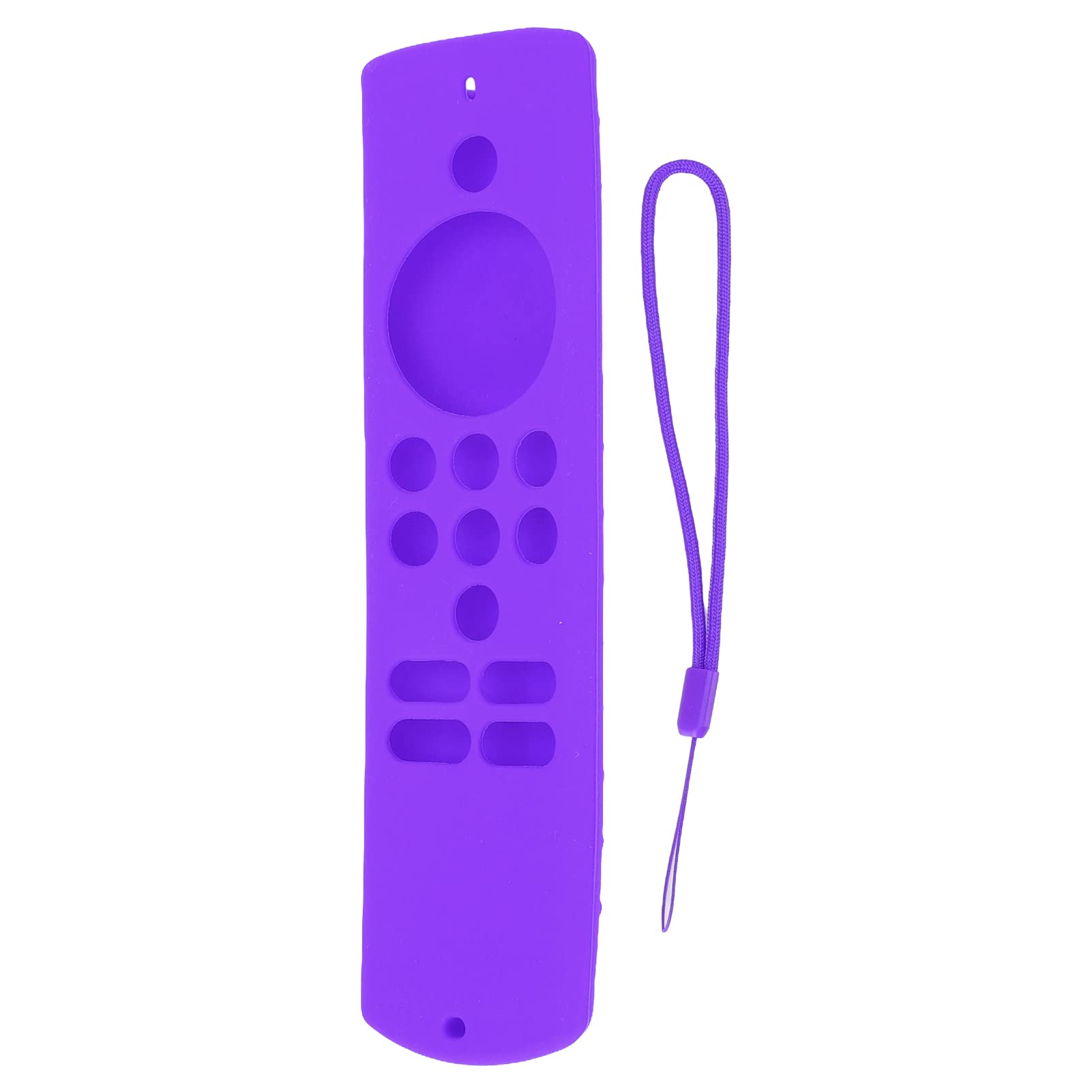 Qiilu Funda de Control Remoto de Silicona Suave Antideslizante a Prueba de Golpes Funda Protectora Remota con Cordón para Fire TV Stick Lite (Púrpura)