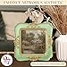 97 Decor Green Gold Vintage Picture Frames 3x3 - Luxury Antique Frames 3 x 3, Small Ornate 3x3 Picture Frame, Retro Photo Frame For Tabletop And Wall Hanging, Victorian Wall Decor
