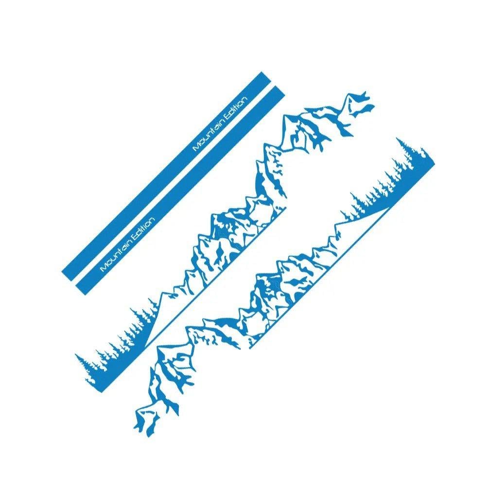 Car Mountain Tree Stickers for Transporter T4 T5 T6 Camper Van Motorhome DIY Decals Accessories(Glossy Blue,SWB)