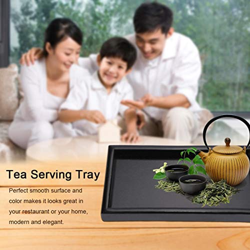 Wooden Serving Tray, Rectangle Shape Solid Wood Utensils Organizer Rack for Breakfast Lunch, Dinner, Coffee, BBQ(22x12x2cm) - Image 3