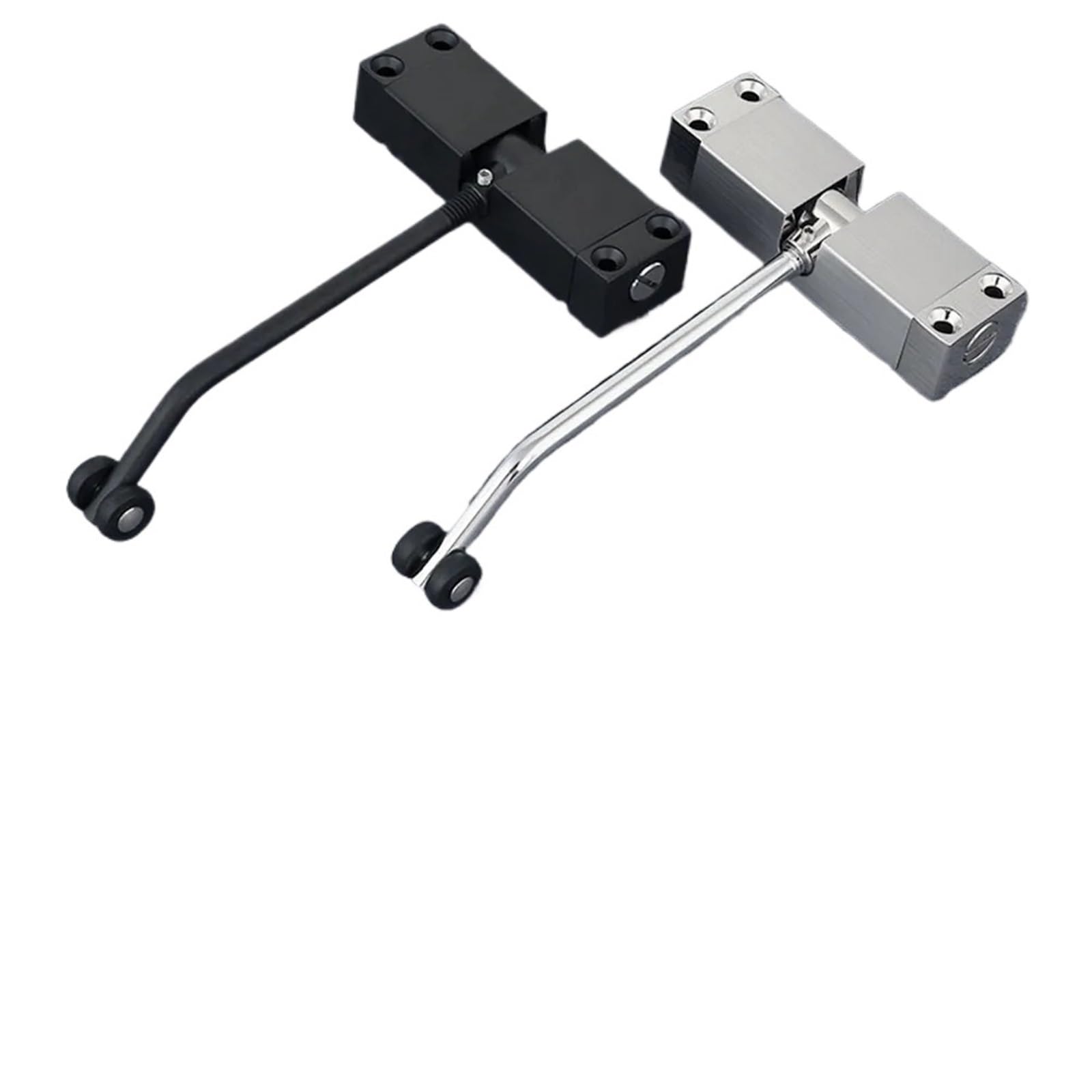 Adjustable Spring Door Closer Stainless Steel Surface Door Closers(Black Round)