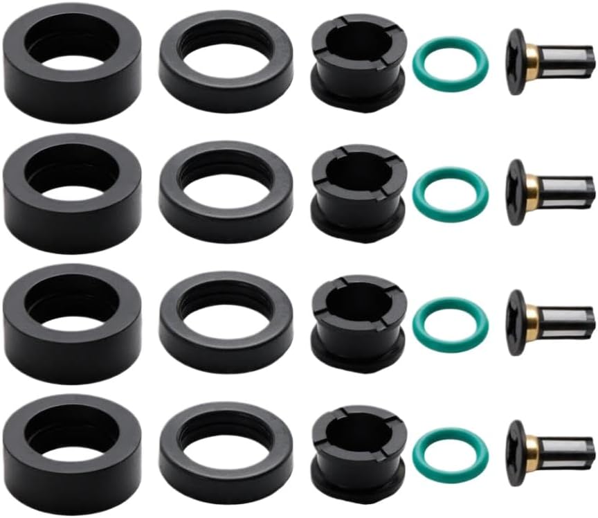 Fuel Injector Repair Kit O-Rings Seals Compatible With Accord 1985 1986 1987 1988 1989 1990 1991 1992 1993 1994 1995 1996 1997 1998 1999 2000 2001 2002 Civic CRX
