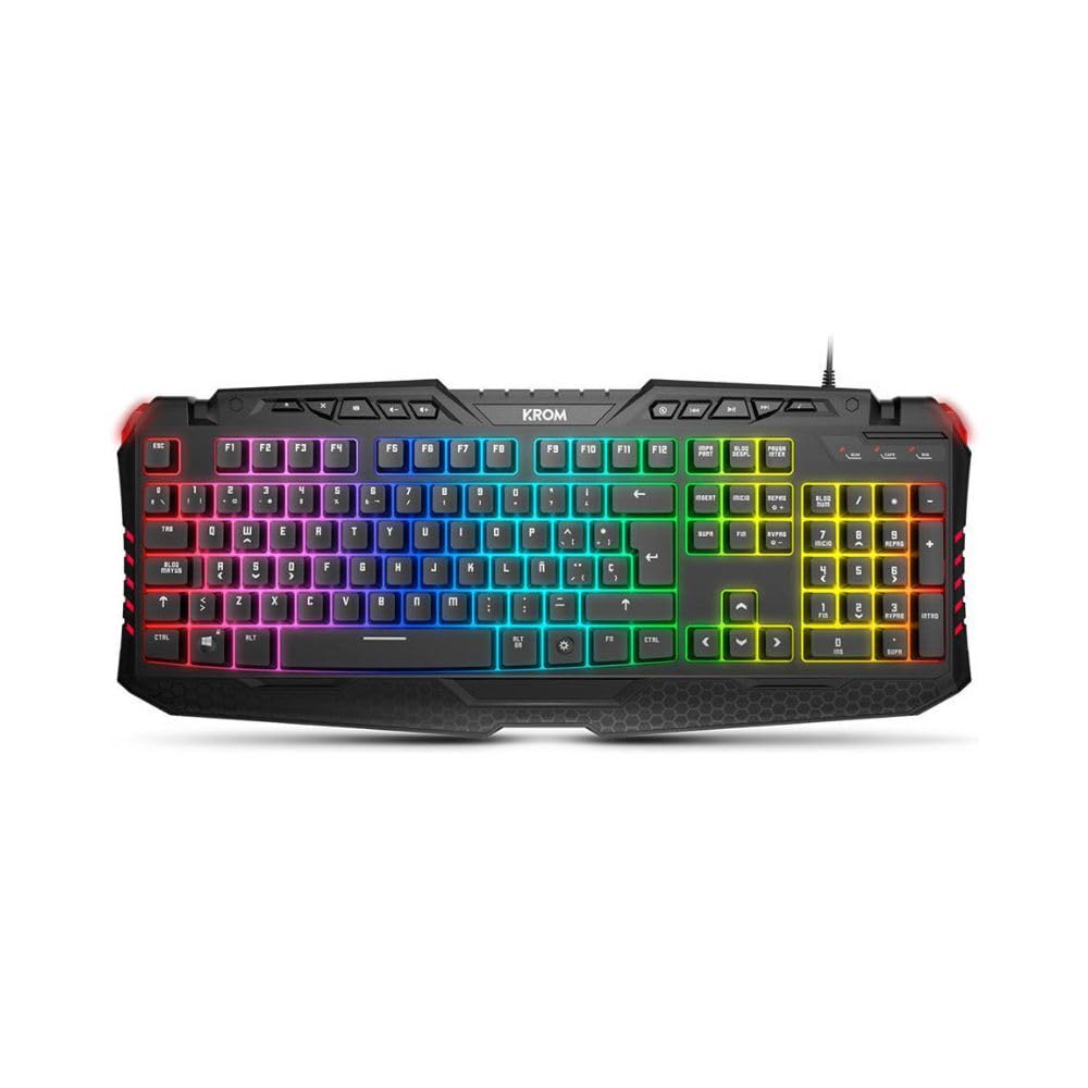 Set Combo Gaming Krom KRITIC SP -NXKROMKRITICSP- RGB, tastiera membrana, mouse ottico 6400 DPI, cuffie stereo, tappetino gomma antiscivolo, colore nero