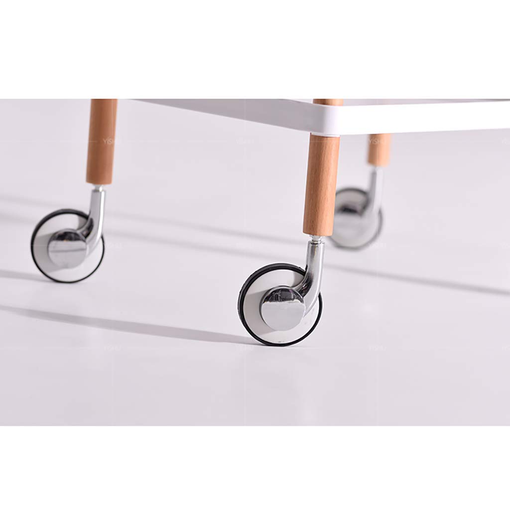 Carro de Servicio con Soporte de Madera, Bandeja de Polipropileno de 2 o 3 Niveles y Ruedas con Bloqueo. Ideal para cocinas, hoteles y restaurantes.