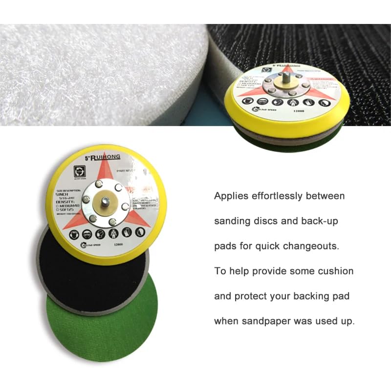 Almohadilla De Interfaz Dura Biselada De 5 Pulgadas Y 125mm, Almohadilla De Cojín De Esponja, Almohadilla De Protección Para Lijadora, Pieza De Herramientas Eléctricas Abrasivas, 5 Uds.