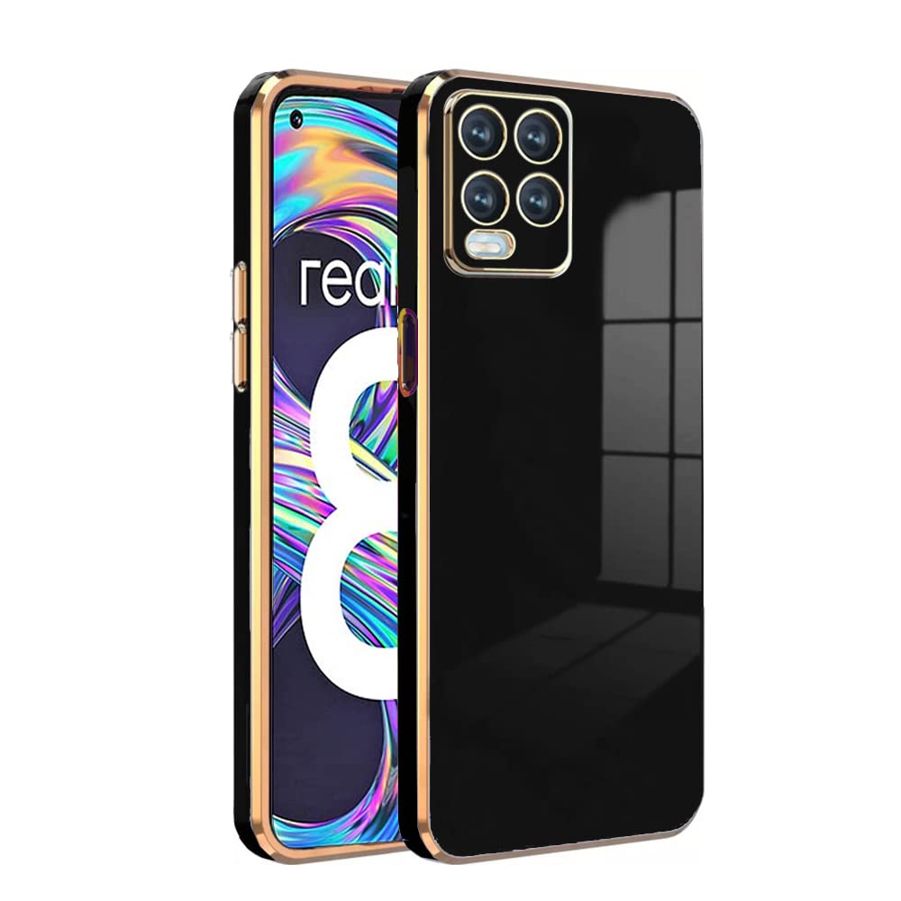 KARWAN®️ Luxury 6D Chrome Back Cover Case Compatible for Realme 8 5G |Slim Shockproof Soft TPU | Raised Lips Protection | Camera Protection | Stylish Back Case and Cover | -Black (B0BSV84CWZ) Amazon Price History, Amazon Price Tracker
