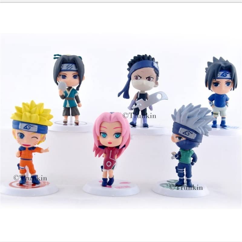 Image of Trunkin Set G Sakura Kakashi Zabuza Haku Sasuke Itachi Jiraiya Set of 6 Cute Figures Action Figure Set