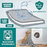 PetAmi WATERPROOF Dog Blanket for Bed, XL Dog Pet Blanket Couch Cover Protector, Sherpa Fleece Leakproof Blanket for Crate Kennel Sofa Furniture Queen Bed Protection Reversible Soft 90×90 Light Grey