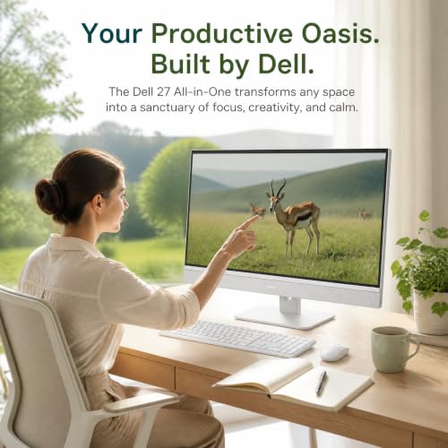 Image of Dell 27 Inch All in One Desktop Computer Touchscreen, 32GB DDR5, 1TB SSD | Intel Core Ultra 7 355, 27 inch FHD Display, Wi-Fi 7, BT6.0, Intel Graphics, Business All-in-One PC, Windows 11 Pro, EC27260
