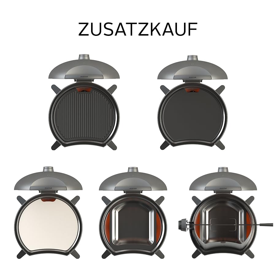 Morsø Forno EL Medio Elektrogrill – Grill elektrisch mit Grillrost aus Gusseisen, skandinavischer Lifestyle für Balkon, Terrasse und Garten, Anthrazit-Grau