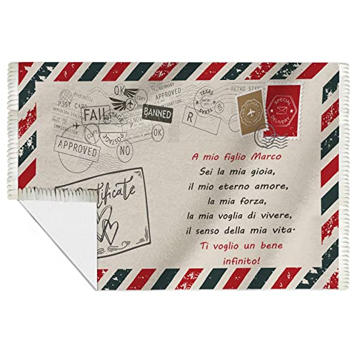 Grafica Nocera Coperta Plaid Personalizzata Con Dedica Al Figlio Dal Papà - Pile 100% Stampato Alta Qualità 70x100 Cm - 4