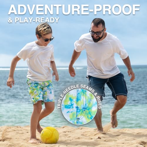 Image of Kanu Surf Boys' Victor Stripe Quick Dry Beach Board Shorts Swim Trunk