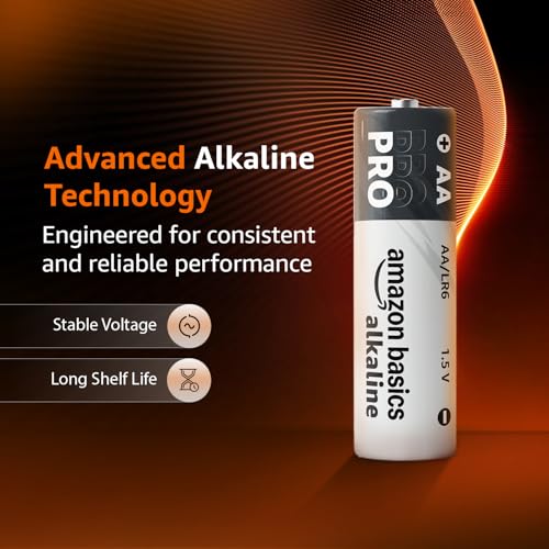 Image of Amazon Basics Pro Series AA Alkaline Battery | Pack of 4 | for High Drain Devices | Toys, Digital Camera, Electric Toothbrush