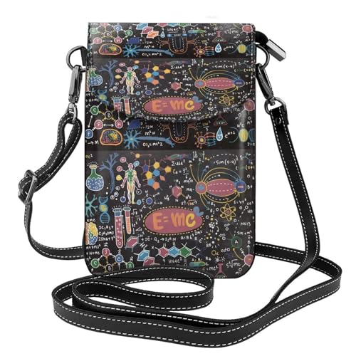 Petits sacs bandoulière et porte-téléphones en cuir PU imprimé scientifique pour femmes