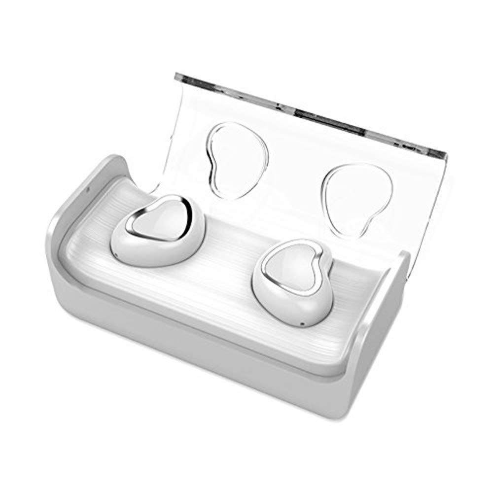 Aibote TWS Bluetooth Earphones True Wireless Earbuds Mini Stereo Headset Sweatproof Headphone,Hands-free With Mic Charging Box for iPhone Android Samsung LG (White)