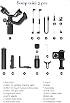 FeiyuTech SCORP Mini 3 Pro Caméra Gimbal Stabilizer avec AI Suivi, 2KG Charge utile, poignée distante amovible, 3-Axis Gimbal tout en un pour Sony/Canon/Nikon/Panasonic/Gopro/Smartphone
