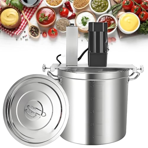 Genérico Mezclador automático eléctrico de doble aspa de acero inoxidable para sopas y salsas, preparación de mermeladas, chile, bebidas, gachas