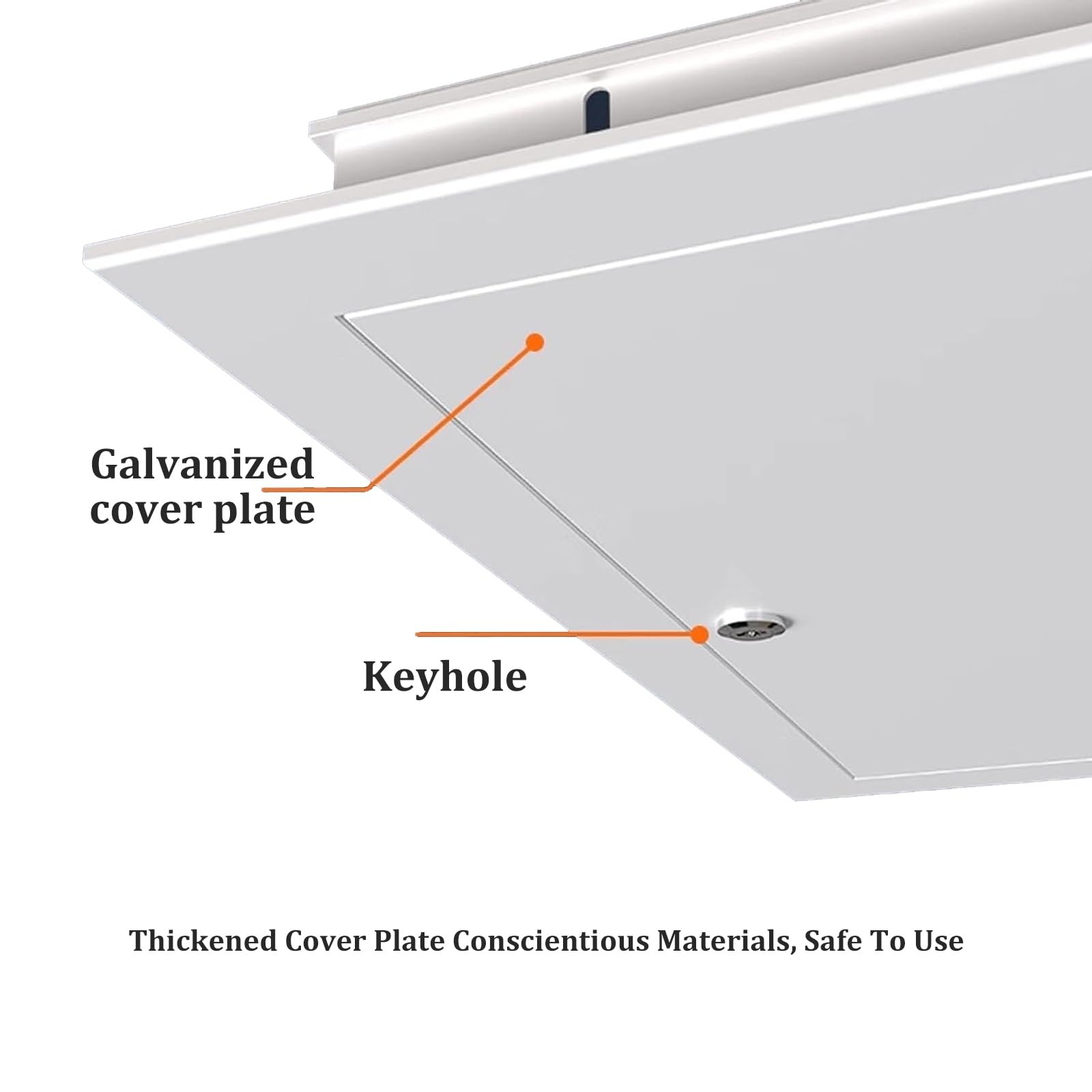Trampilla De Inspección De Acero Galvanizado 300x300mm,350x350mm,400x400mm,450x450mm,500x500mm,600x600mm, Puerta De Inspección con Cerradura Tapa Contador Vertical(White,600x600mm)