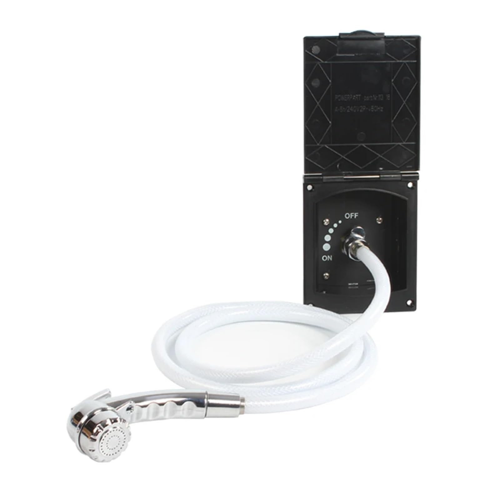 ZQFHSX Pressure Water Inlet/outlet Black External Shower Box Boat Marine Camper Motorhome Caravan Accessories For RV Modification(Shower with Faucet)