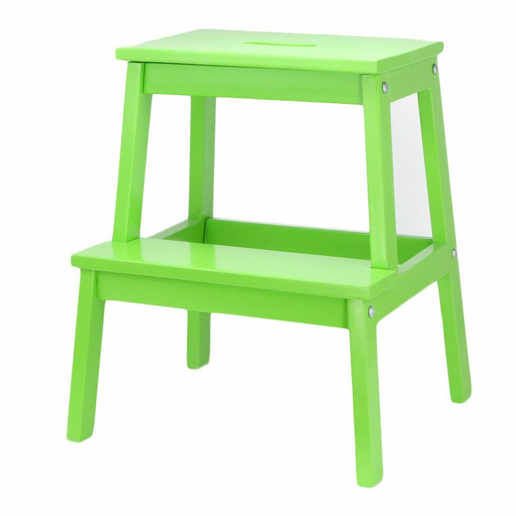 Tabouret de marche en bois massif multifonction à 2 couches pour enfants