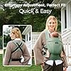 Momcozy Baby Carrier with Natural Cotton Linen, Built to Last, Ergonomic Design, 7-44lbs for Infant and Toddler, Lightweight and Comfortable, Hands-Free for Moms&Dads, Sage Green #3