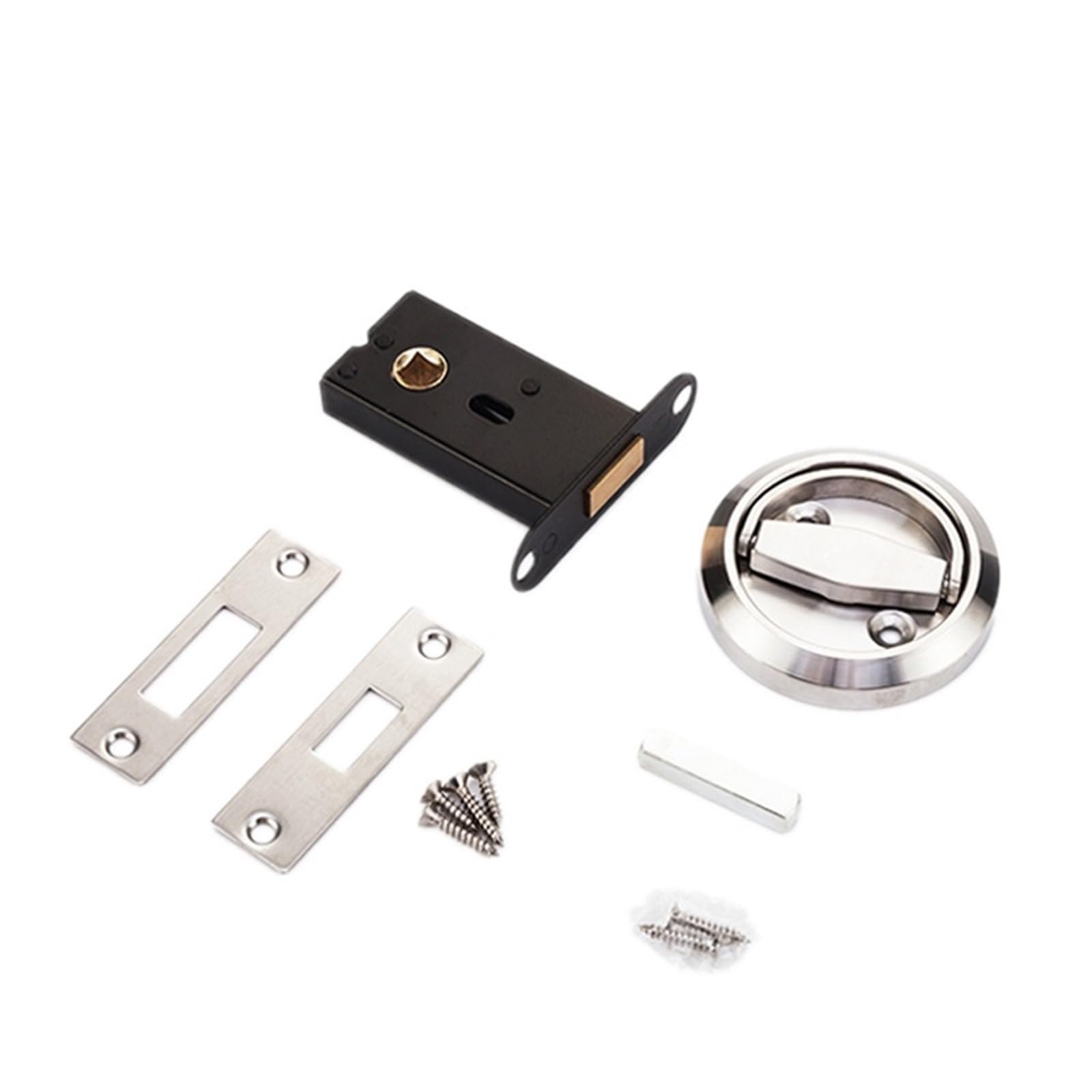 Poignée de tasse invisible encastrée double taille en acier inoxydable noir pour porte