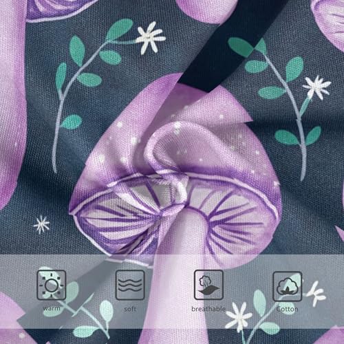 Whimsical Purple Mushrooms Dark Girl Panties Cute Toddler Underwear Floral Cotton Designer Briefs Undies Kids 2t3