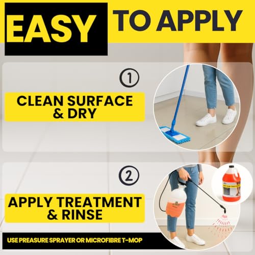 Image of Anti Slip Tile Treatment (Gal) Non-Slip Floor Treatment for Grip on Stone, Porcelain & Ceramic. Indoor & Outdoor, Residential & Commercial Slip Prevention, Works Fast for Lasting Traction