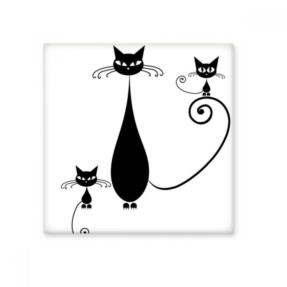 Carreaux céramique murale chat noir pour une décoration de cuisine élégante