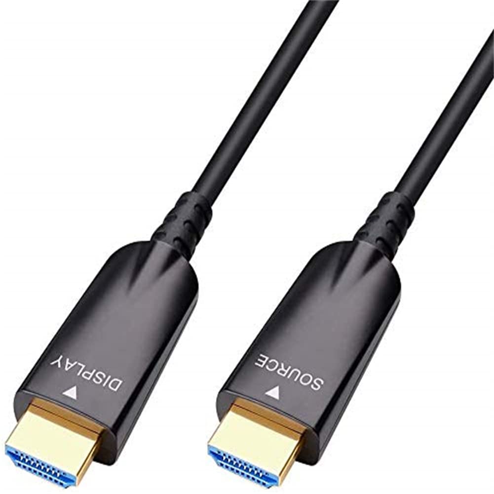 DTech Cavo HDMI in fibra ottica 4K 30Hz 1080p 60Hz HD Video 3D ARC HDCP CEC ad alta velocità per monitor computer proiettore TV (50 piedi, nero)