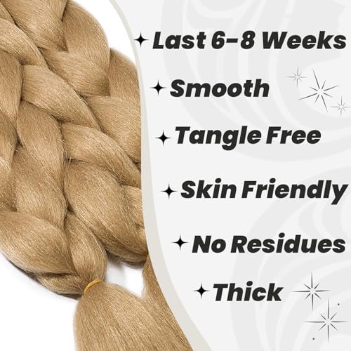 Dcbaboo Blonde Hair Extensions for Braiding Jumbo Braiding Hair Extension 5packs 24inch Synthetic Hair Kanekalon Ombre Braids Extensions Hair Afro Crochet Twist Box Braids 500g - Image 3